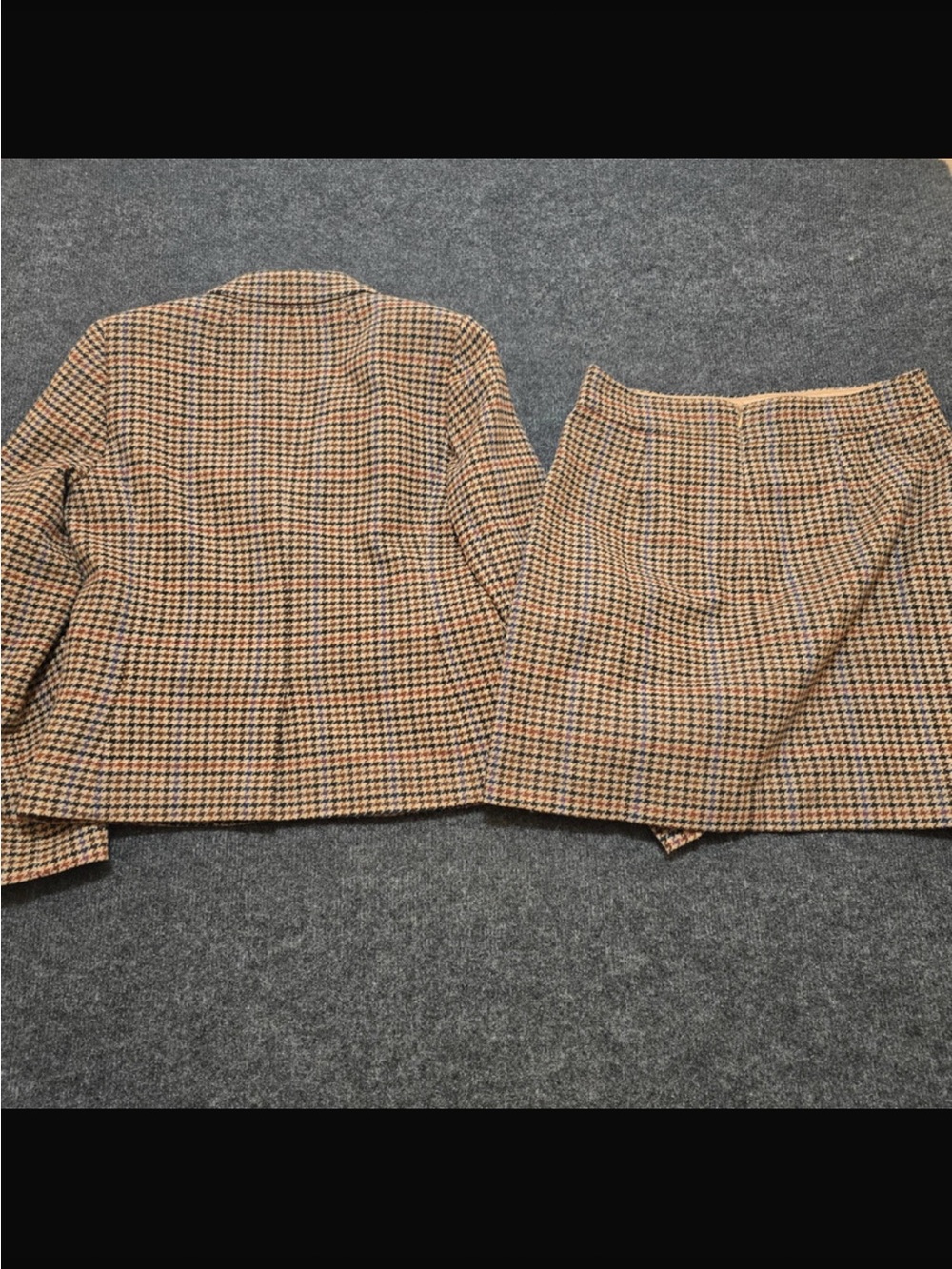 J. Crew Brown Houndstooth Wool-Blend Blazer & Skirt Set - Picture 2 of 7